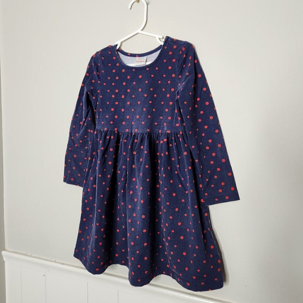HANNA ANDERSSON Navy Polka Dot Dress